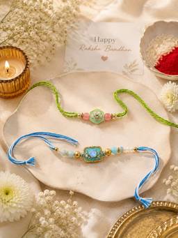 REENISAA - Pastel Bloom Set of Handcrafted Floral Designer Rakhis