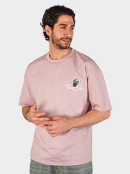 BOTABOCHI - Pink Mens Coffee Printed Half Sleeve T-Shirt