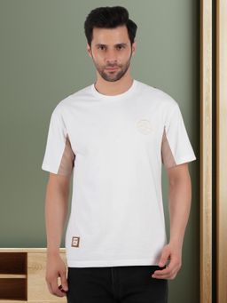 BOTABOCHI - White Mens Old School Printed Half Sleeve T-Shirt