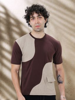 BOTABOCHI - Mens Color Eige Half Sleeve T-Shirt