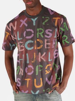 BOTABOCHI - Grey Mens Typography Half Sleeve T-Shirt