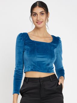 Madame - Women Teal Crop Top