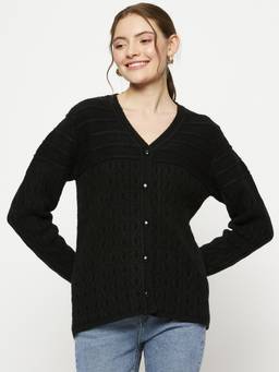 Madame - Women Black Cardigan