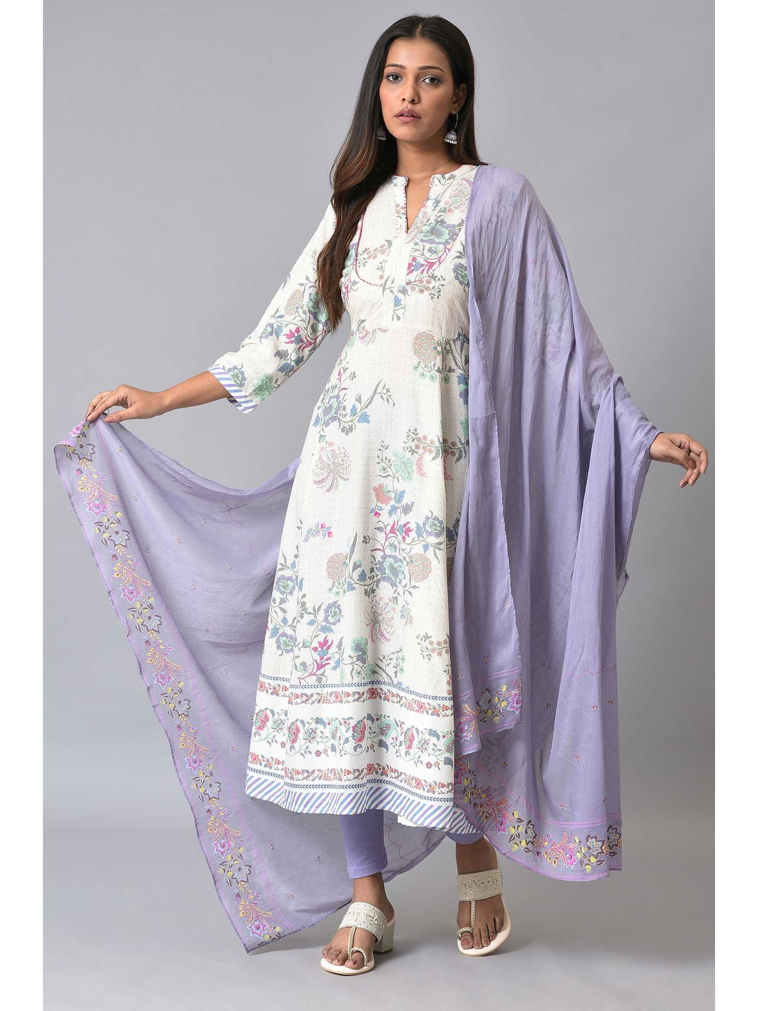Purple Floral Dupatta-image-47