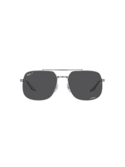 Ray-Ban - Gunmetal Sunglasses (0RB3699-Square-Silver Frame-Grey Lens-52: 59 mm)