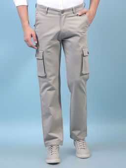 CRIMSOUNE CLUB - Men Grey Cargo Jeans