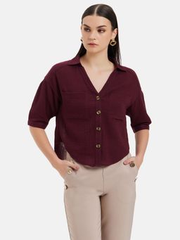 Kazo - Casual Boxy Fit Shirt With Short Sleeves