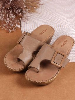 Metro - Beige Synthetic Casual Wedges Heels