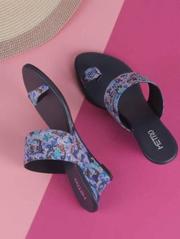 Metro - Blue Synthetic Casual Wedges Heels