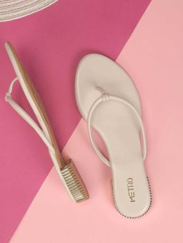 Metro - Beige Synthetic Casual Sandals Heels
