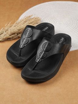 Metro - Black Synthetic Casual Sandals Heels