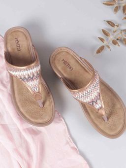 Metro - Beige Synthetic Casual Wedges Heels