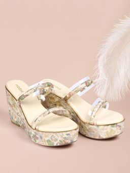 Mochi - Cream Synthetic Casual Wedges Heels