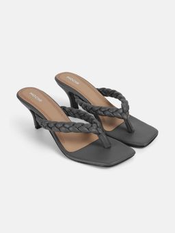 Mochi - Grey Synthetic Party Stilettos Heels