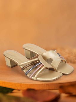 Metro - Gold Synthetic Casual Sandals Heels