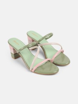 Mochi - Green Synthetic Formal Sandals Heels