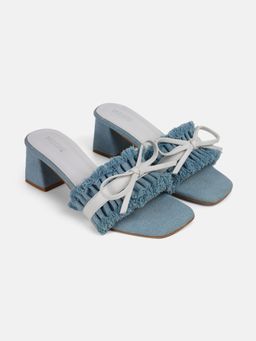 Mochi - Blue Denim Casual Sandals Heels