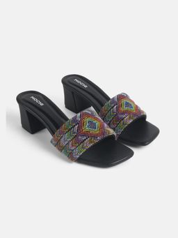 Mochi - Black Synthetic Casual Sandals Heels