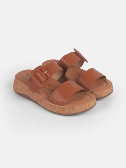 Mochi - Beige Synthetic Casual Sandals Heels