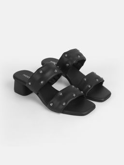 Mochi - Black Synthetic Casual Sandals Heels