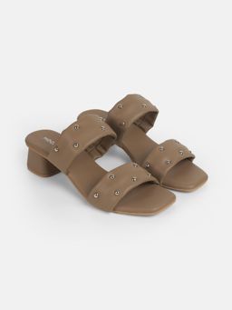 Mochi - Beige Synthetic Casual Sandals Heels