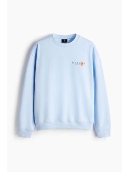 H&M - Men Blue Oversized Fit Printed Sweatshirt