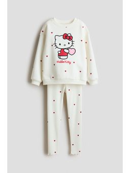 H&M - Girls White 2-Piece Top And Leggings Set