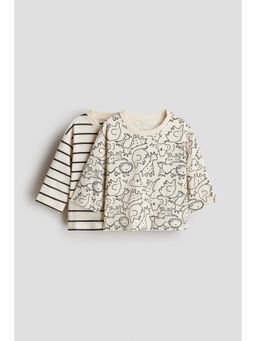 H&M - Boys Beige 2-Pack Printed T-Shirts