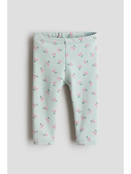 H&M - Girls Green Brushed-Inside Leggings