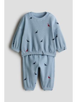H&M - Boys Blue 2-Piece Printed Cotton Set
