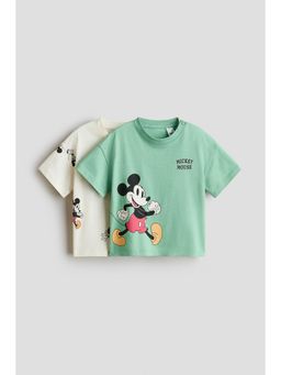 H&M - Boys Beige 2-Pack Printed T-Shirts