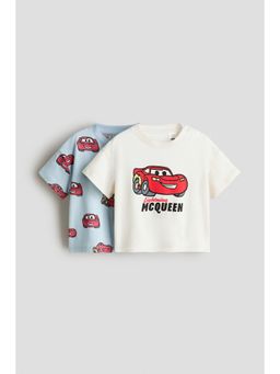 H&M - Boys Blue 2-Pack Printed T-Shirts