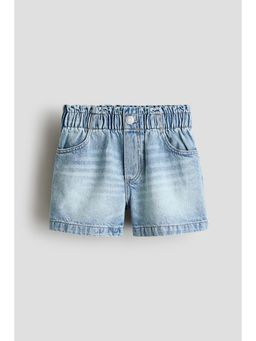 H&M - Girls Blue Paper Bag Denim Shorts