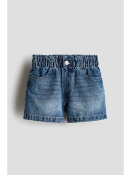 H&M - Girls Blue Paper Bag Denim Shorts