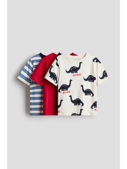 H&M - Boys Red 3-Pack Cotton T-Shirts