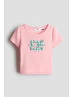 H&M - Girls Multi-Color Print-Motif Cotton Jersey T-Shirt