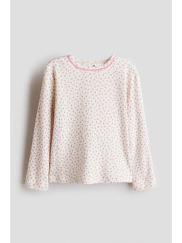 H&M - Girls White Ribbed Cotton Top