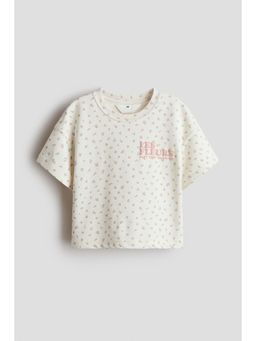 H&M - Girls White Printed Sweatshirt T-Shirt