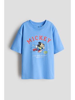H&M - Boys Blue Printed Cotton T-Shirt