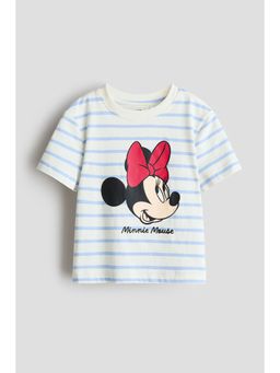 H&M - Girls White Loose-Fit Printed T-Shirt