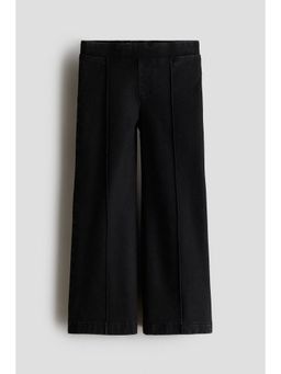 H&M - Girls Black Denim-Look Wide-Leg Jeggings