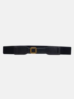 Kazo - Gold Buckle Belt - Black