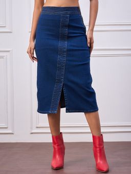 StyleStone - Women Navy Denim Skirt