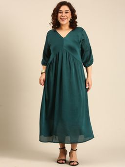 THE PINK MOON - Emerald Green Chiffon Maxi Dress