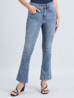 Go Colors - Women Soft Cotton Blend Full Length Bootcut Jeans