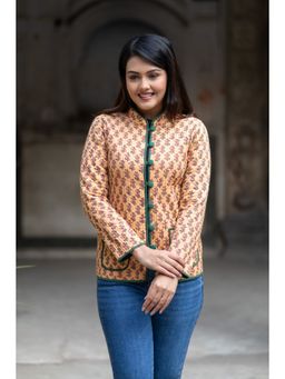 NAVYAS FASHION - Beige Mandarin Neck Reversable Jacket