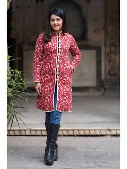 NAVYAS FASHION - Red Mandarin Neck Reversable Jacket