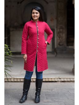 NAVYAS FASHION - Red Mandarin Neck Reversable Jacket