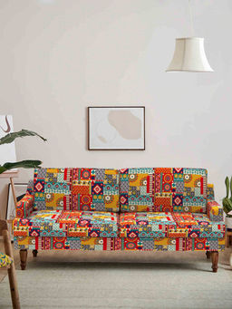 Chumbak - Nawab Couch - Floral Swirls Red