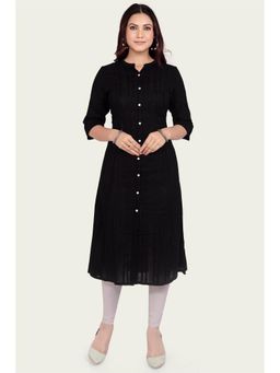 Cotton Culture - Black A Line Stripes Cotton Kurta